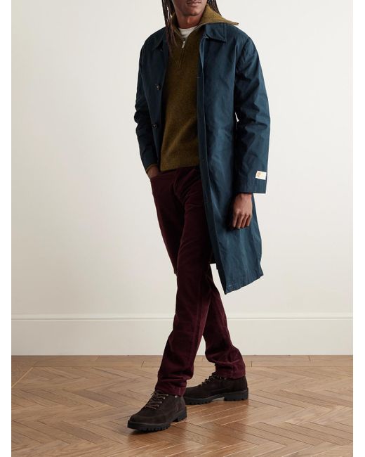 Massimo Alba Blue Mustang Woven Trench Coat for men