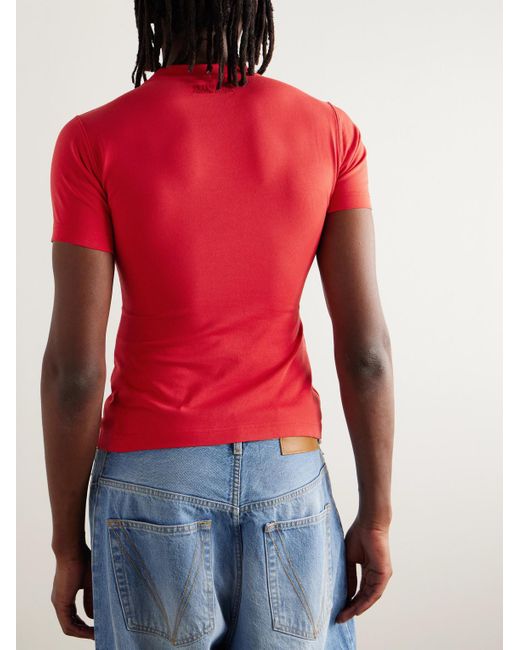 Vetements Red Te Quiero Slim-fit Logo-print Stretch-cotton Jersey T-shirt for men