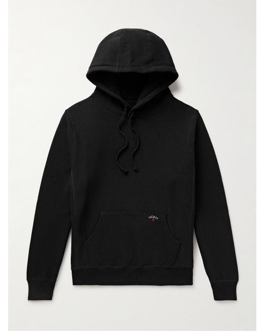 Noah NYC Black Logo-embroidered Cotton-jersey Hoodie for men