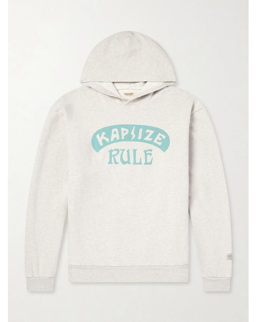 Kapital Natural Printed Wool-blend Jersey Hoodie for men