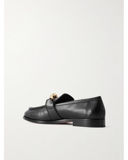 Bottega Veneta Black Astaire Knot-Detailed Leather Loafers for men