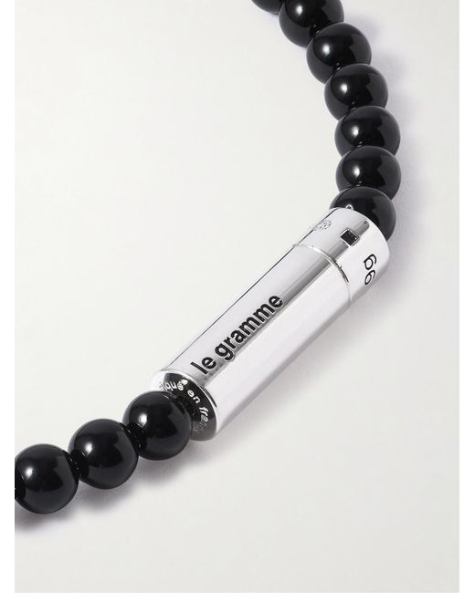 Le Gramme Black 11G Sterling And Onyx Beaded Bracelet for men
