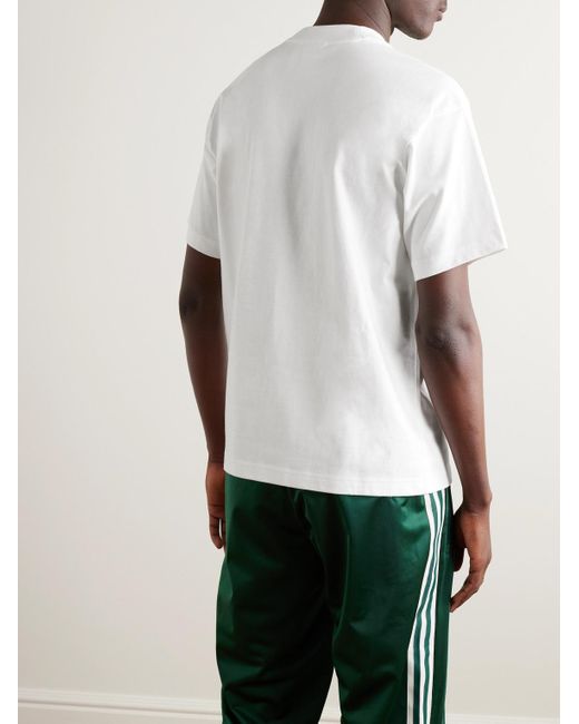 Adidas Originals White Logo-appliquéd Cotton-jersey T-shirt for men