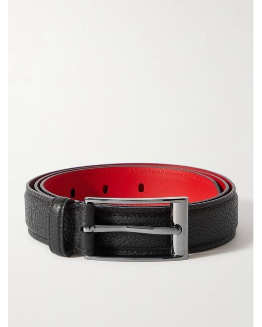 Christian Louboutin Red 3cm Full-grain Leather Belt for men