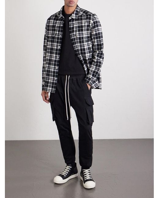 Rick Owens Blue Mastodon Tapered Cotton-blend Jersey Sweatpants for men