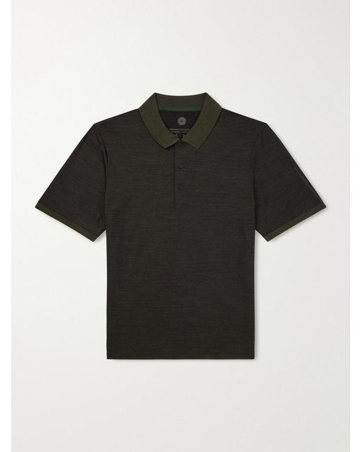 James Purdey & Sons Black Merino Wool And Lyocell-Blend Piqué Polo Shirt for men