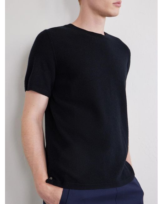 God's True Cashmere Black Cashmere T-Shirt for men