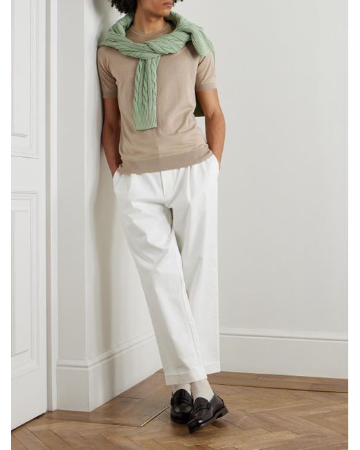 John Smedley Natural Coulter Slim-Fit Organic Cotton And Cashmere-Blend T-Shirt for men