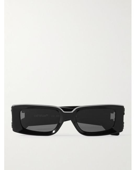 Off-White c/o Virgil Abloh Black Roma Logo-embellished Rectangular-frame Acetate Sunglasses for men