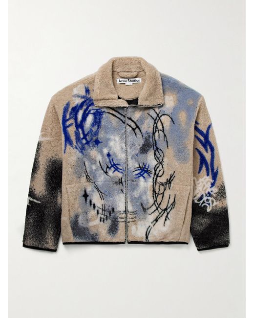 Acne Blue Ovinta Printed Fleece Jacket for men