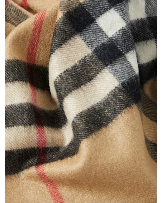 Burberry Multicolor Fringed Checked Cashmere Scarf for men