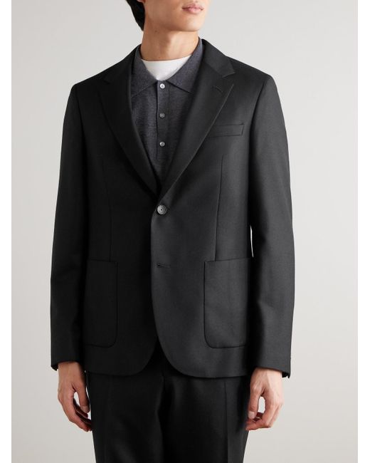 Mr P. Black Slim-Fit Wool Suit Jacket for men