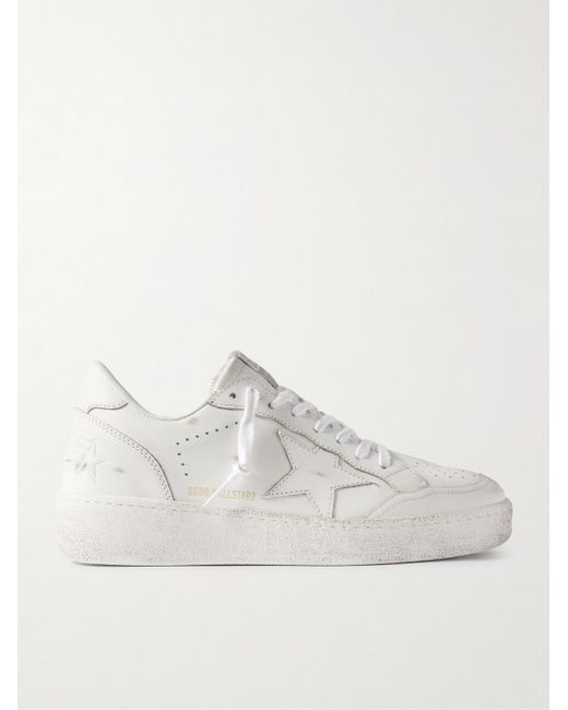 Golden Goose Deluxe Brand Ball Star Sneakers aus Leder in Distressed-Optik in Natural für Herren