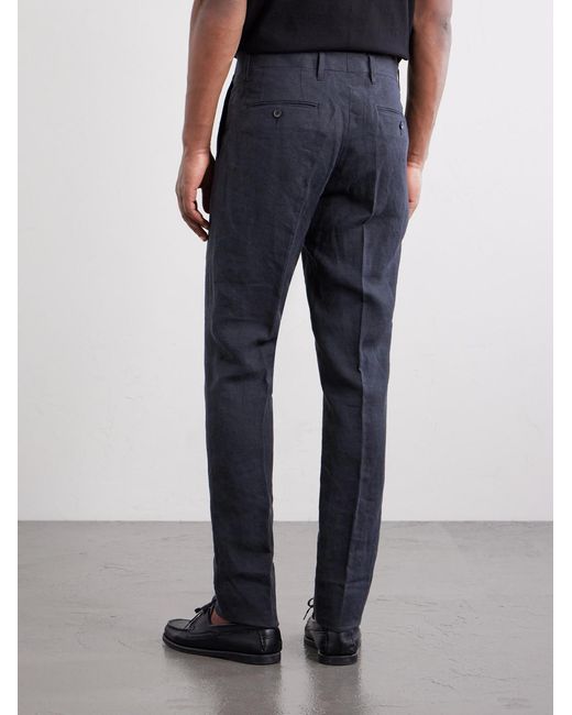 Mr P. Black Phillip Slim-Fit Linen Suit Trousers for men