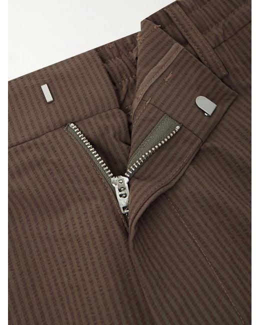 NN07 Gray Billie Straight-Leg Striped Seersucker Shorts for men
