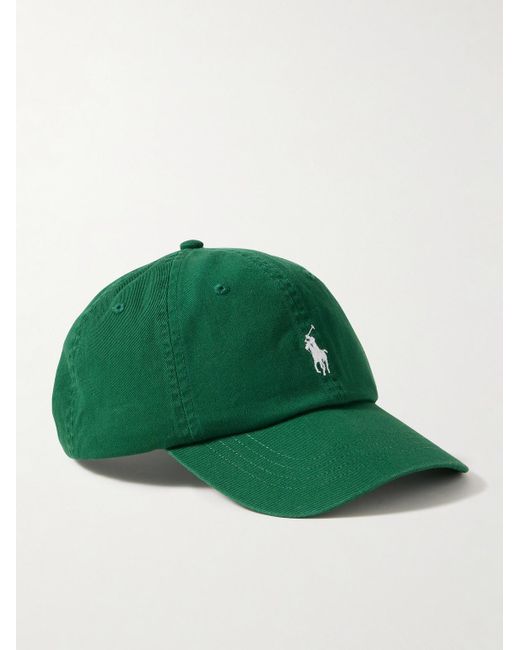 Polo Ralph Lauren Green Logo-embroidered Cotton-twill Baseball Cap
