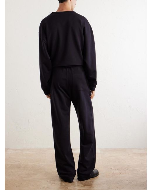 Dries Van Noten Blue Hamer Straight-Leg Cotton-Jersey Sweatpants for men