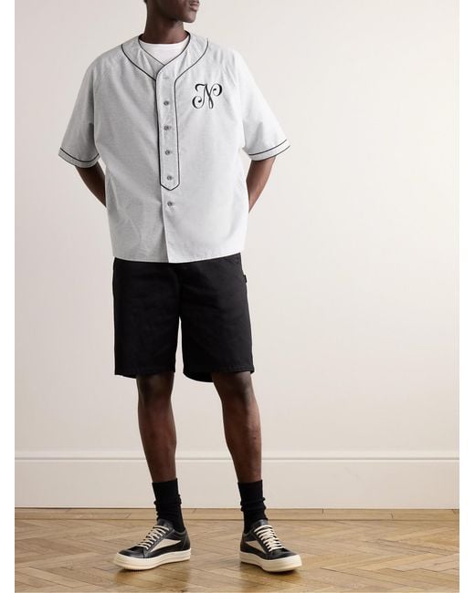 Neighborhood White Oversized Logo-Embroidered Cotton-Jersey Shirt for men