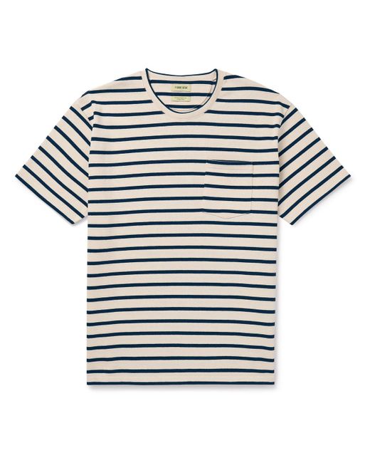 De Bonne Facture Gray Oversized Striped Cotton-jersey T-shirt for men