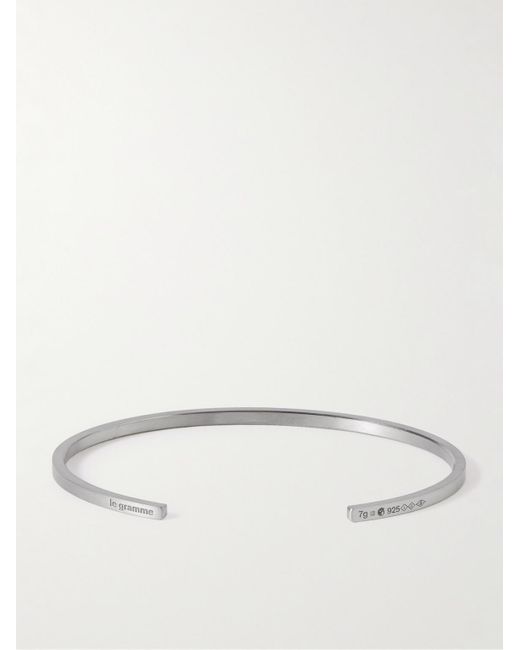 Le Gramme Natural Le 7g Brushed Ruthenium-plated Recycled Sterling Silver Cuff for men