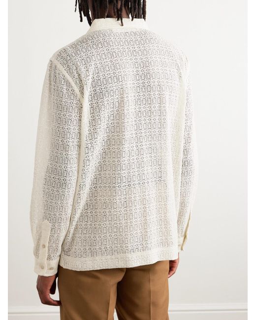 Séfr Natural Jagou Crocheted Cotton Shirt for men