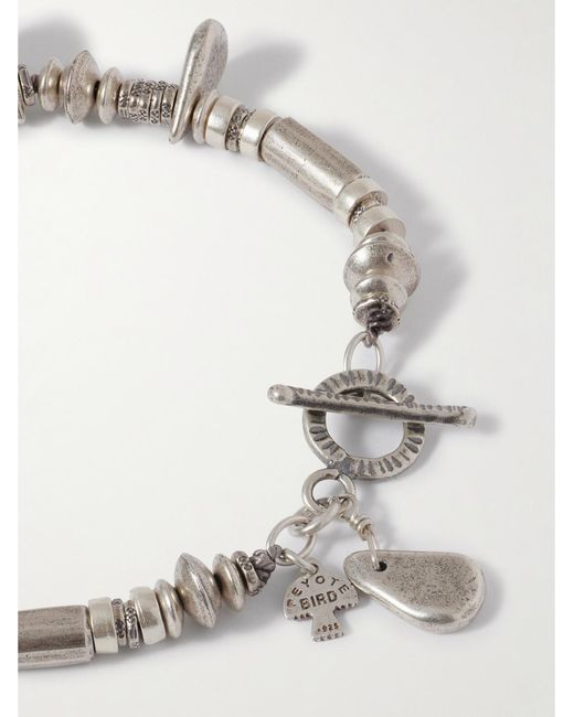 Peyote Bird Gray Platero Sterling Multi-Stone Beaded Bracelet for men