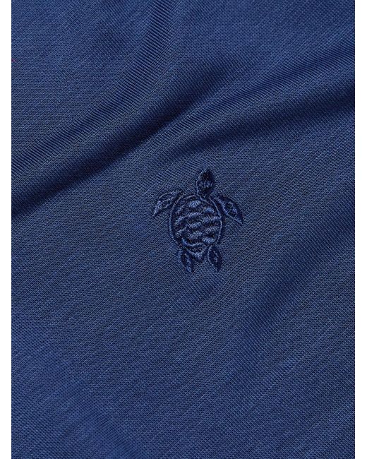 Vilebrequin Blue Pirinol Tencel Lyocell Polo Shirt for men