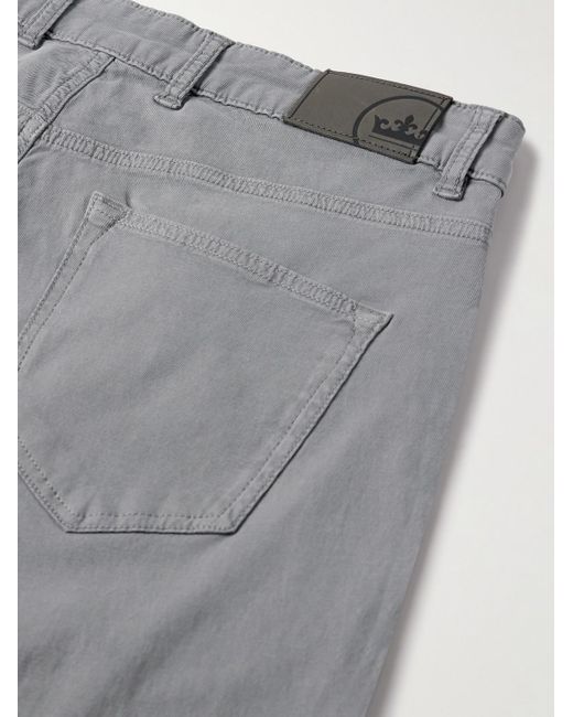 Peter Millar Gray Wayfare Slim-Fit Stretch-Tencel Lyocell And Cotton-Blend Twill Trousers for men