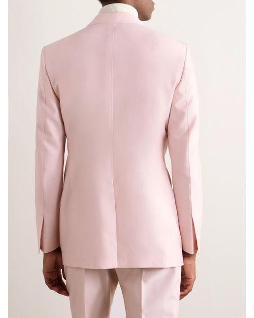 Tom Ford Pink Atticus Wool And Silk-blend Suit Jacket for men