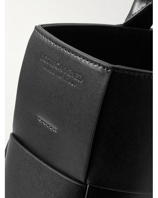 Bottega Veneta Black Small E/W Arco Intrecciato Leather Tote Bag for men