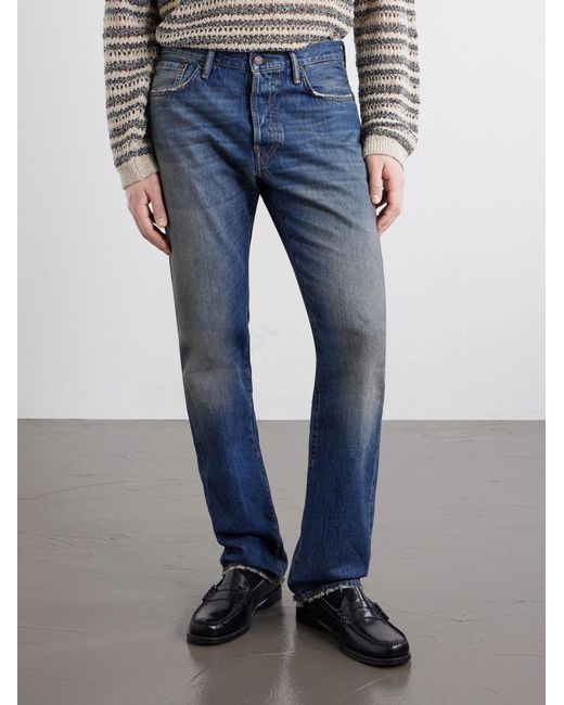 Acne Blue Straight-Leg Cotton Jeans for men