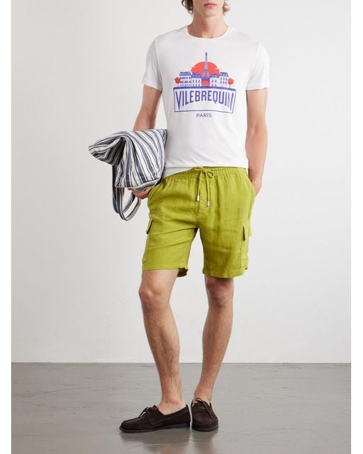 Vilebrequin White Thom City Logo-Print Cotton-Jersey T-Shirt for men