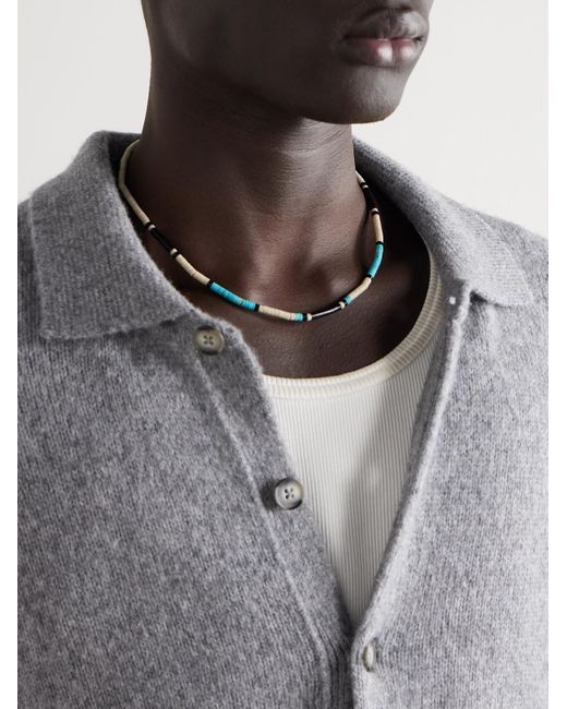 Mikia White Heishi Multi-stone Necklace for men