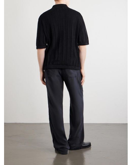 Corridor NYC Blue Pointelle-Knit Cotton Shirt for men