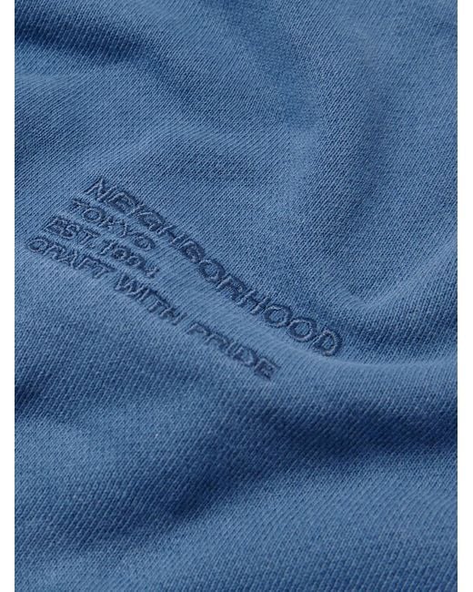 Felpa in jersey di cotone effetto consumato con logo ricamato e applicazione Savage di Neighborhood in Blue da Uomo