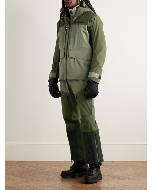 Moncler Green Vallatscha Colour-Block Logo-Appliquéd Padded Hooded Down Ski Jacket for men