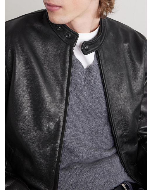 Golden Bear Black The Vista Leather Jacket for men
