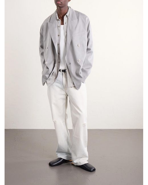 Our Legacy Blue Halt Double-breasted Lyocell Blazer for men