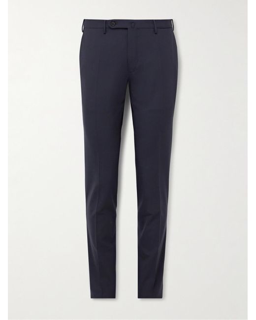 Incotex Blue Venezia 1951 Slim-Fit Virgin Wool-Blend Trousers for men
