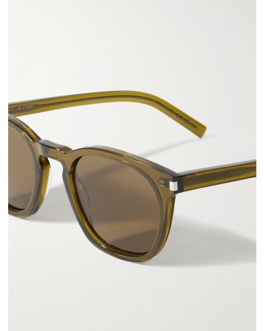 Saint Laurent Green D-Frame Recycled-Acetate Sunglasses for men