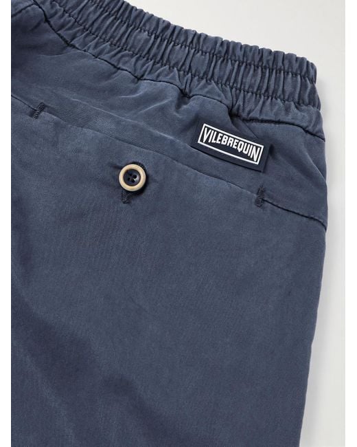Vilebrequin Blue Clemence Slim-Fit Straight-Leg Tencel Lyocell-Blend Drawstring Trousers for men