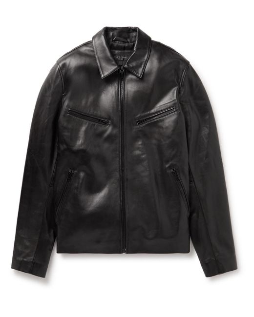 Rag & Bone Black Oliver Leather Jacket for men
