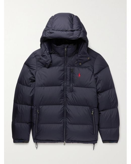 Polo Ralph Lauren Quilted Recycled Ripstop Hooded Down Jacket in Blue ...