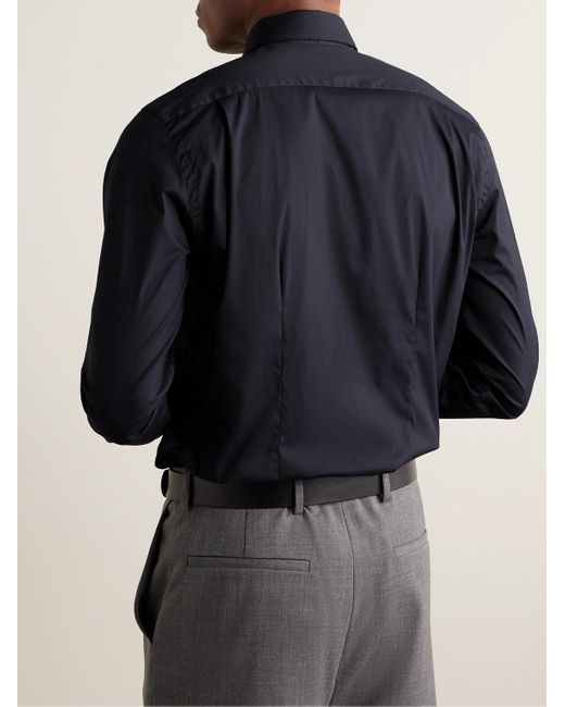 Paul Smith Schmal geschnittenes Hemd aus Popeline aus einer Baumwollmischung in Black für Herren