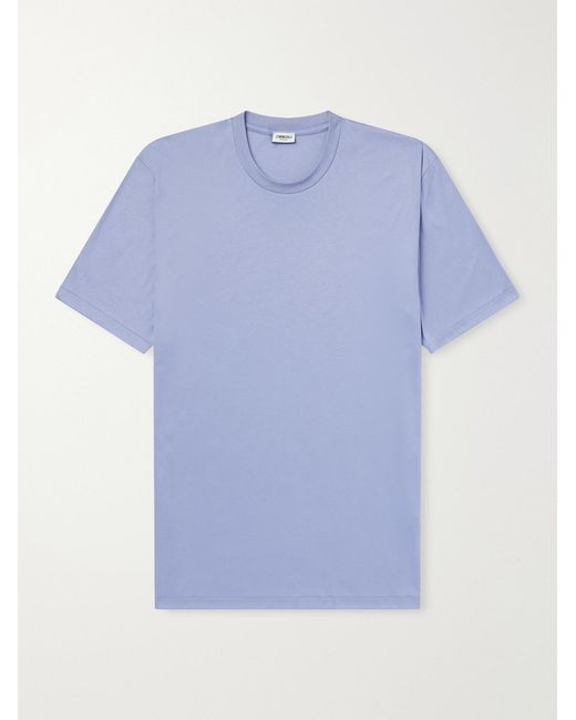 Zimmerli of Switzerland Blue Cotton-Jersey T-Shirt for men