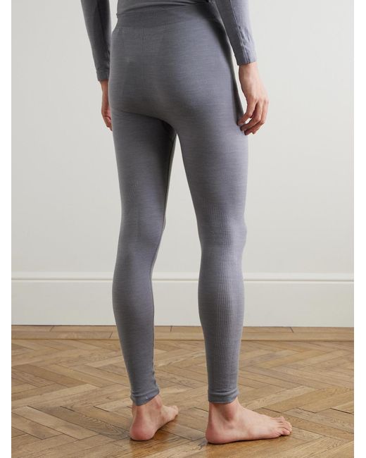 Falke Gray Printed Virgin Wool-Blend Ski Tights for men