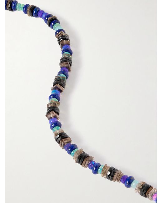 Peyote Bird Sitka Armband mit Zierperlen aus mehreren Steinen und Details aus Sterlingsilber in Blue für Herren
