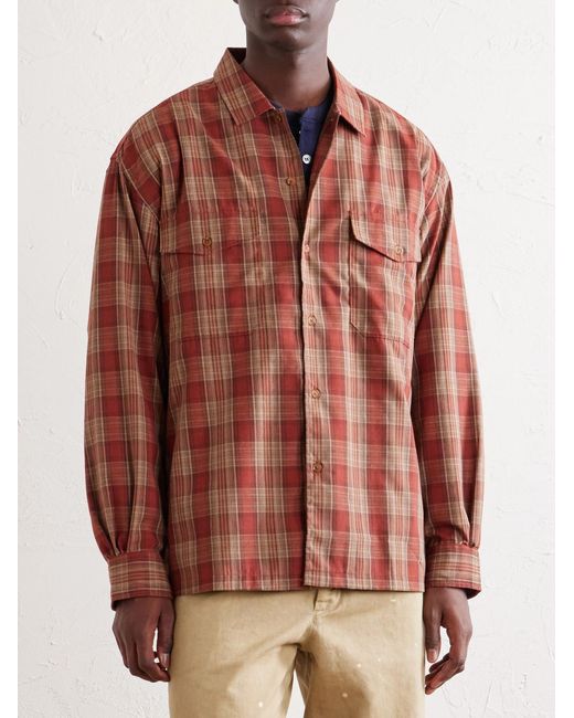 FRIZMWORKS Brown Checked Cotton Shirt for men