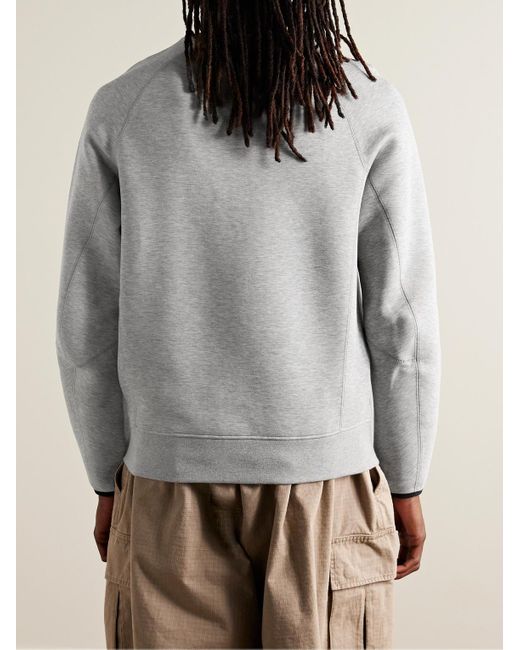 Nike Gray Logo-print Cotton-blend Tech Fleece Sweatshirt for men