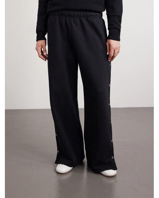 Les Tien Blue Heavyweight Wide-Leg Structured-Fleece Cotton-Jersey Sweatpants for men